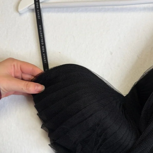 Jenny Yoo Black Tulle One Shoulder Gown - Picture 6 of 8